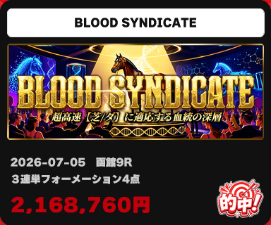 「BLOOD SYNDICATE」の予想的中実績